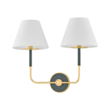 Wedgewood Wall Sconce - Aged Brass/Soft Studio Green