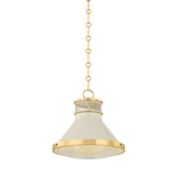 Highclere Pendant - Aged Brass/Off-White