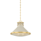 Highclere Pendant - Aged Brass/Off-White