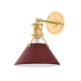 Painted No. 2 Wall Sconce - Aged Brass/Soft Crimson