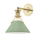Painted No.2 Wall Sconce - Aged Brass/Leaf Green Combo