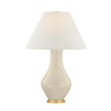 Hanslope Table Lamp - Aged Brass/Ceramic French Muslin | shipping 04/07/2026