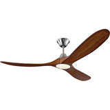 with Koa Blades and Light Kit Brushed Steel