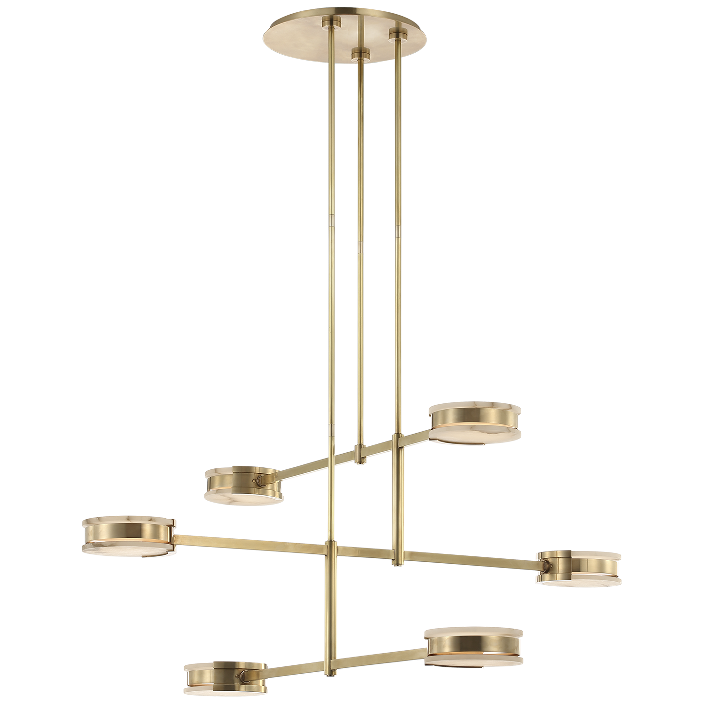 Featuring Melange 54" Multi-Positional Chandelier Antique-Burnished Brass by Visual Comfort at Amethyst Home. Melange 54" Multi-Positional Chandelier in Antique-Burnished Brass with Alabaster
Overall Dimensions: 54" L x 54" W x 65.5" HWeight: 56 lbs.. Amethyst Home provides interior design, new construction, custom furniture, and area rugs in the Kansas City metro area