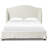 Featuring Meryl Broadway Mist Slipcover Bed by Four Hands at Amethyst Home. Inspired by the curved silhouette of the camel-back sofa, this classic shape is updated with the casual look of a slipcover. Slipcovered styles are fully removable and machine-washable for easy care.KingOverall Dimensions: 86.50"w x 89.00"d x 52.50"hWeight: 217.59 lbsQueenOverall Dimensions: 70.00"w x 89.0. Amethyst Home provides interior design, new construction, custom furniture, and area rugs in the Charlotte metro area