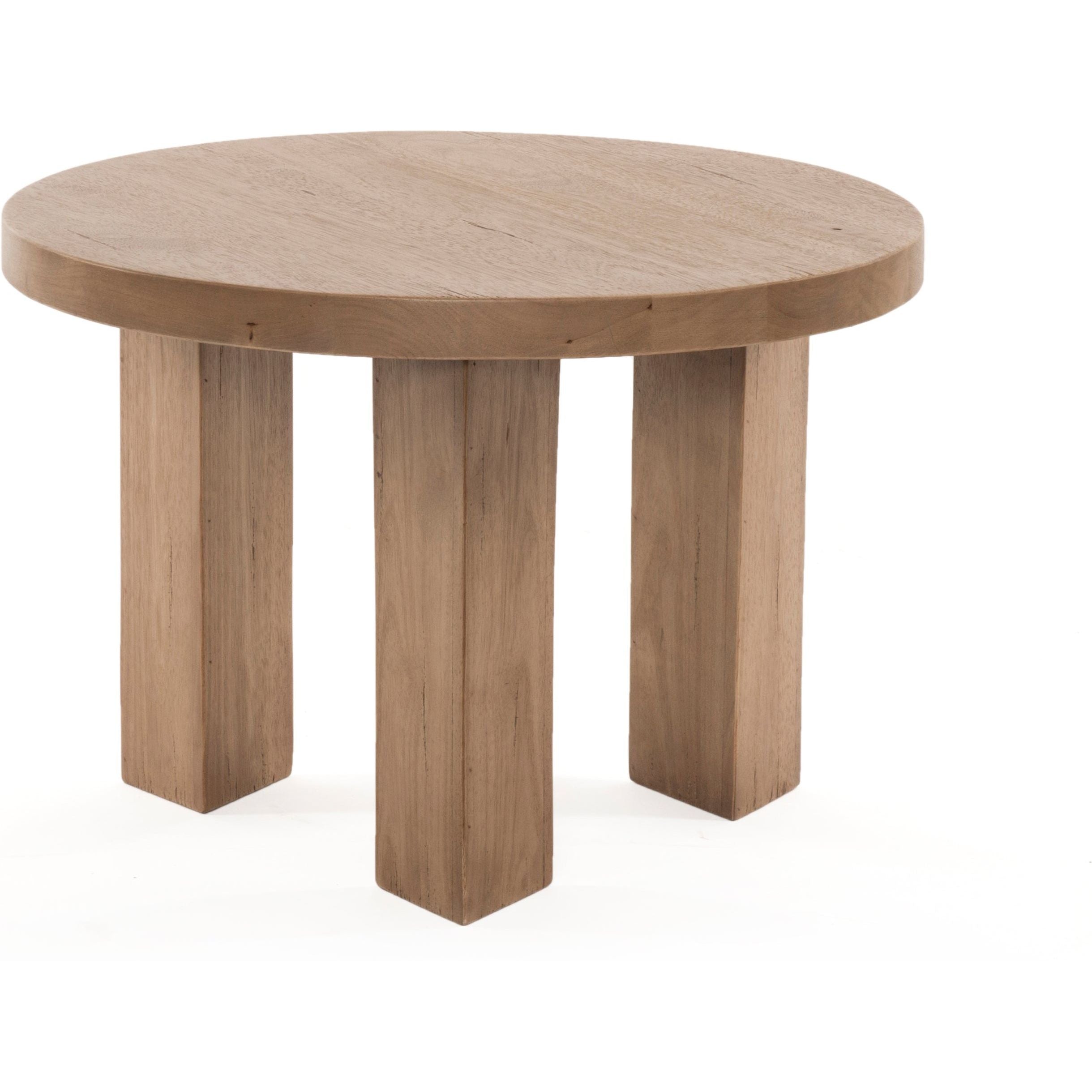 Mesa Light Brushed Parawood End Table  Four Hands