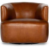 Mila Swivel Chair - Riviera Cognac  Four Hands