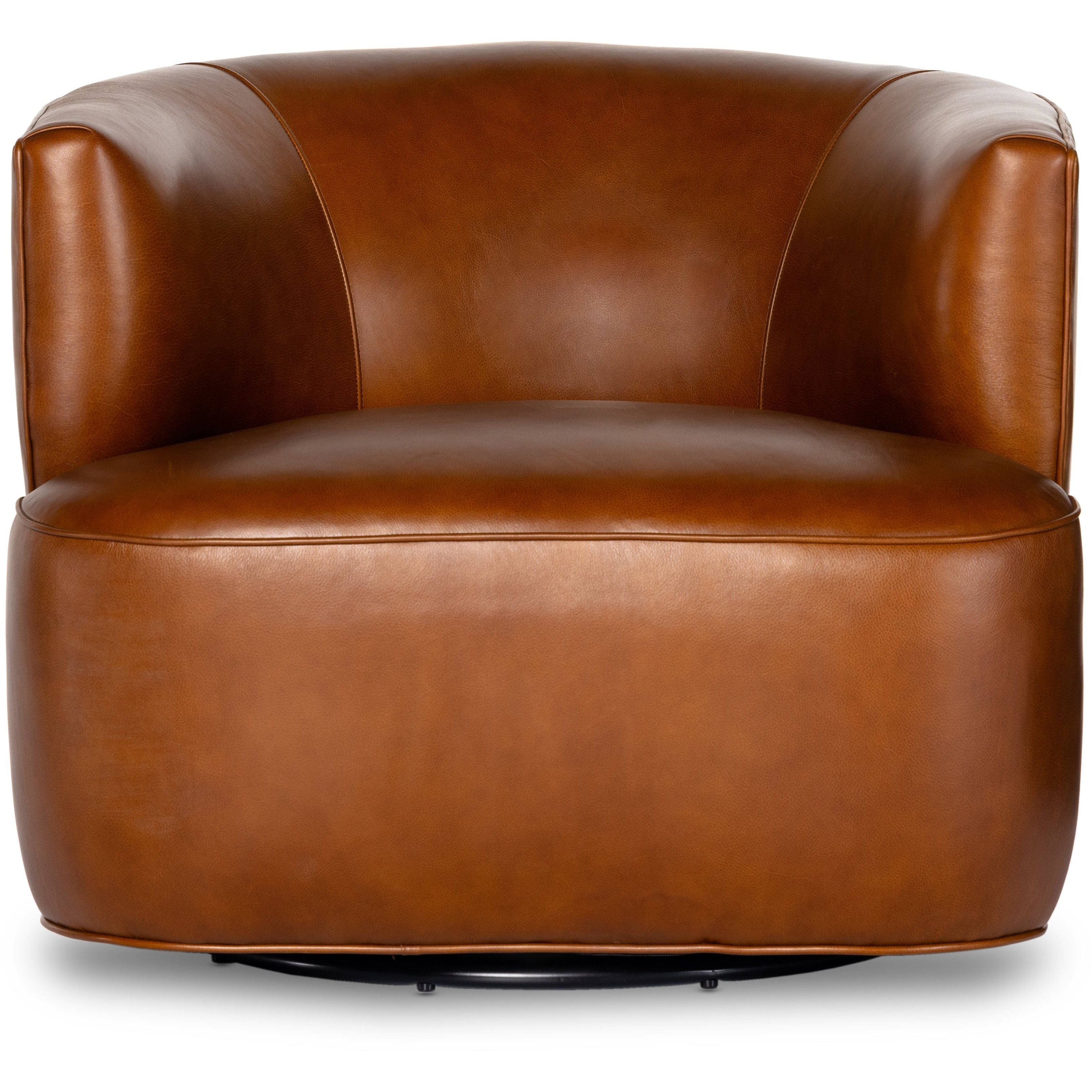 Mila Swivel Chair - Riviera Cognac  Four Hands