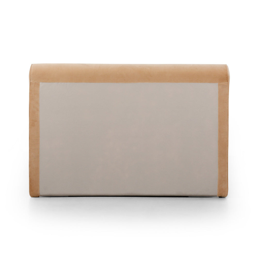 Featuring Mitchell Surrey Camel Bed by Four Hands at Amethyst Home. Folded cotton-blend fabric offers a trend-forward take on bedroom decor. Warm and versatile, camel hues blend easily into a range of colors and design styles.KingOverall Dimensions: 81.00"w x 99.00"d x 44.25"hWeight: 214.95 lbsQueenOverall Dimensions: 64.50"w x 99.00"d x 44.25"hWeight: 175.27 lbsMaterials : 76.8%. Amethyst Home provides interior design, new construction, custom furniture, and area rugs in the Alpharetta metro area