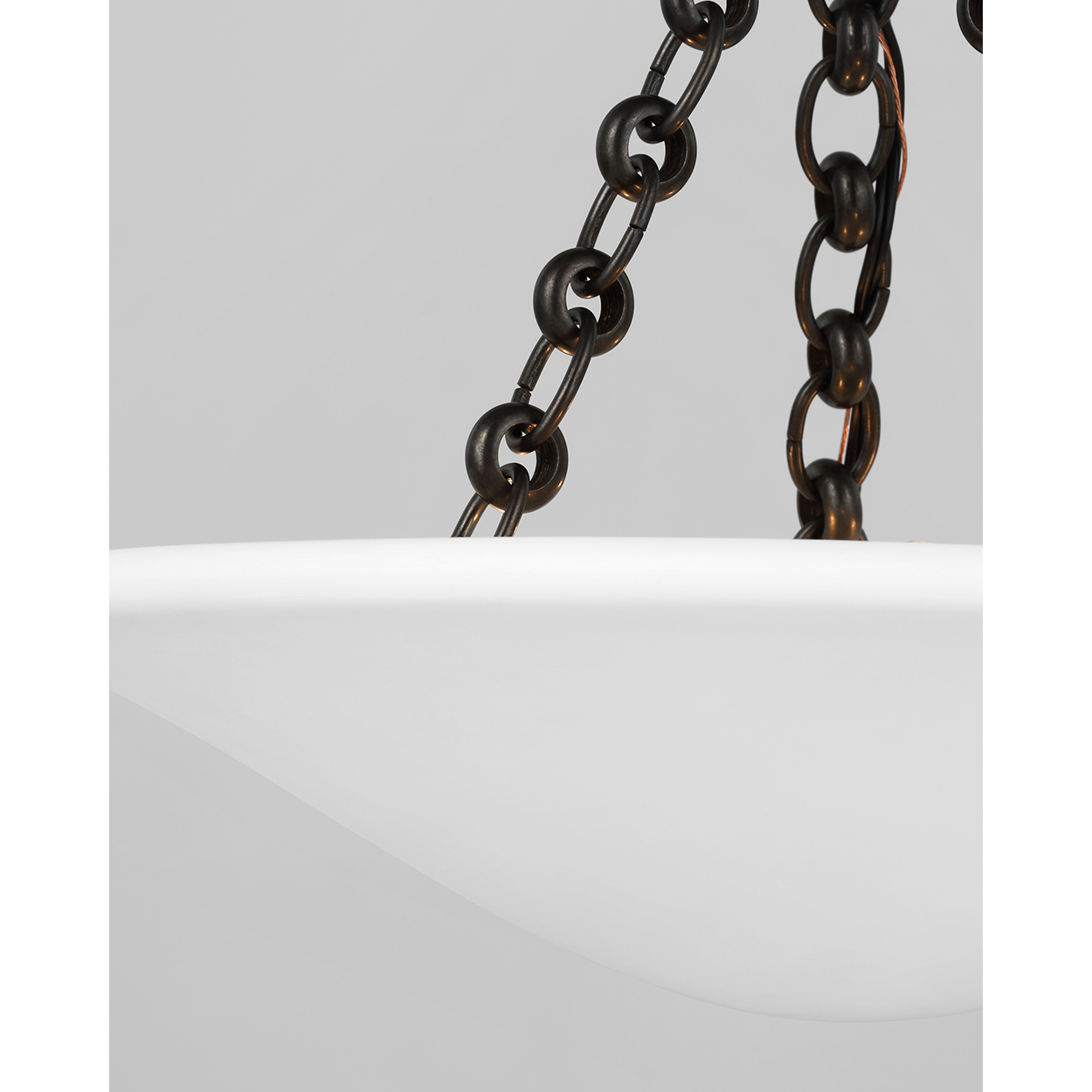 Featuring Mollino 16" Semi Flush Mount Hand-Rubbed Antique Brass by Visual Comfort at Amethyst Home. The Mollino by AERIN offers a contemporary take on old-world elegance. Suspended from a jewelry-like chain, the lightweight shallow bowl shapes in a plaster finish recall 1930s French sculpture yet deliver modern sophistication. The emanating warm glow will add subtle luxury to ent. Amethyst Home provides interior design, new construction, custom furniture, and area rugs in the Park City metro area