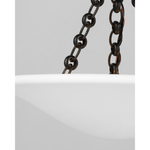 Featuring Mollino 16" Semi Flush Mount Hand-Rubbed Antique Brass by Visual Comfort at Amethyst Home. The Mollino by AERIN offers a contemporary take on old-world elegance. Suspended from a jewelry-like chain, the lightweight shallow bowl shapes in a plaster finish recall 1930s French sculpture yet deliver modern sophistication. The emanating warm glow will add subtle luxury to ent. Amethyst Home provides interior design, new construction, custom furniture, and area rugs in the Park City metro area