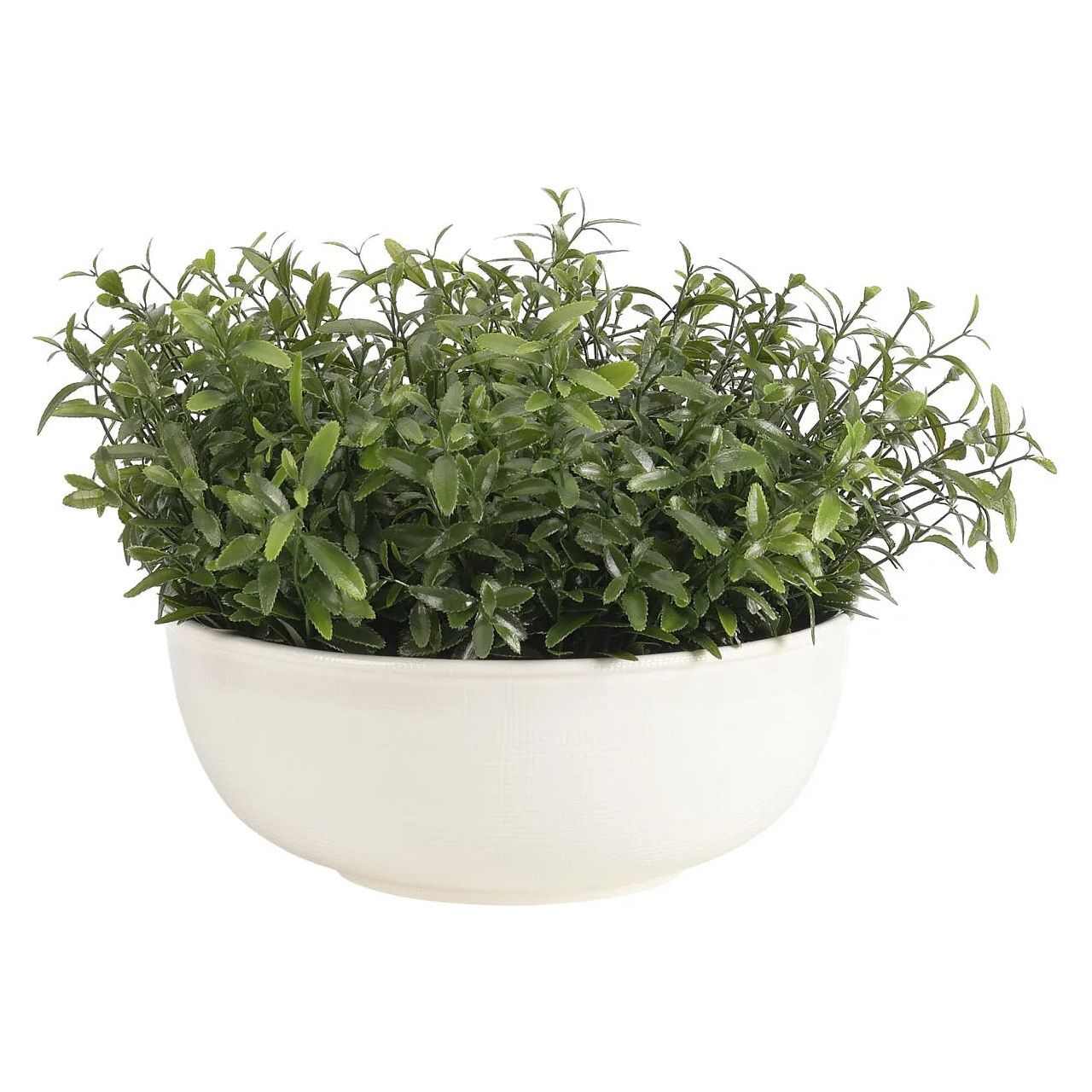 Designed for exterior spaces, this UV-rated product delivers all-season beauty and luxury. Perfect for patios, decks, entryways, or any outdoor living area. Create a luxurious atmosphere with this green Herb, housed in a Pottery Bowl. Amethyst Home provides interior design, new home construction design consulting, vintage area rugs, and lighting in the Park City metro area.