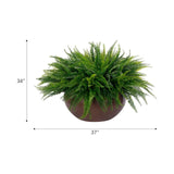 Designed for exterior spaces, this UV-rated product delivers all-season beauty and luxury. Perfect for patios, decks, entryways, or any outdoor living area. Embrace nature?s charm with the green Fern Boston, thoughtfully displayed in a Concrete Bowl. Amethyst Home provides interior design, new home construction design consulting, vintage area rugs, and lighting in the Calabasas metro area.