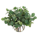 Create a luxurious atmosphere with this green Eucalyptus, housed in a glass bubble. Standing at 15", this lifelike faux design adds sophistication, perfect for a dining table centerpiece or console display. This piece brings everlasting elegance, staying vibrant for any occasion without the hassle of care Amethyst Home provides interior design, new home construction design consulting, vintage area rugs, and lighting in the Dallas metro area.