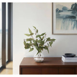 Bring timeless beauty into your home with the green Eucalyptus in a glass bubble. Standing at 18", this lifelike faux design adds sophistication, perfect for a dining table centerpiece or console display. Admire the lifelike blooms and rich foliage, providing a timeless touch to your home's ambiance Amethyst Home provides interior design, new home construction design consulting, vintage area rugs, and lighting in the Seattle metro area.