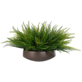 Designed for exterior spaces, this UV-rated product delivers all-season beauty and luxury. Perfect for patios, decks, entryways, or any outdoor living area. Embrace nature?s charm with the green Fern Boston, thoughtfully displayed in a Concrete Bowl. Amethyst Home provides interior design, new home construction design consulting, vintage area rugs, and lighting in the Austin metro area.