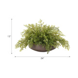 Fern Maidenhair, Faux Arrangement, 13". Our concrete containers come with visible pores and an authentic, natural concrete finish. As with all concrete and handmade items, each container varies and may come with slight differences in finish and texture. These variations are not considered imperfections. Amethyst Home provides interior design, new home construction design consulting, vintage area rugs, and lighting in the Miami metro area.