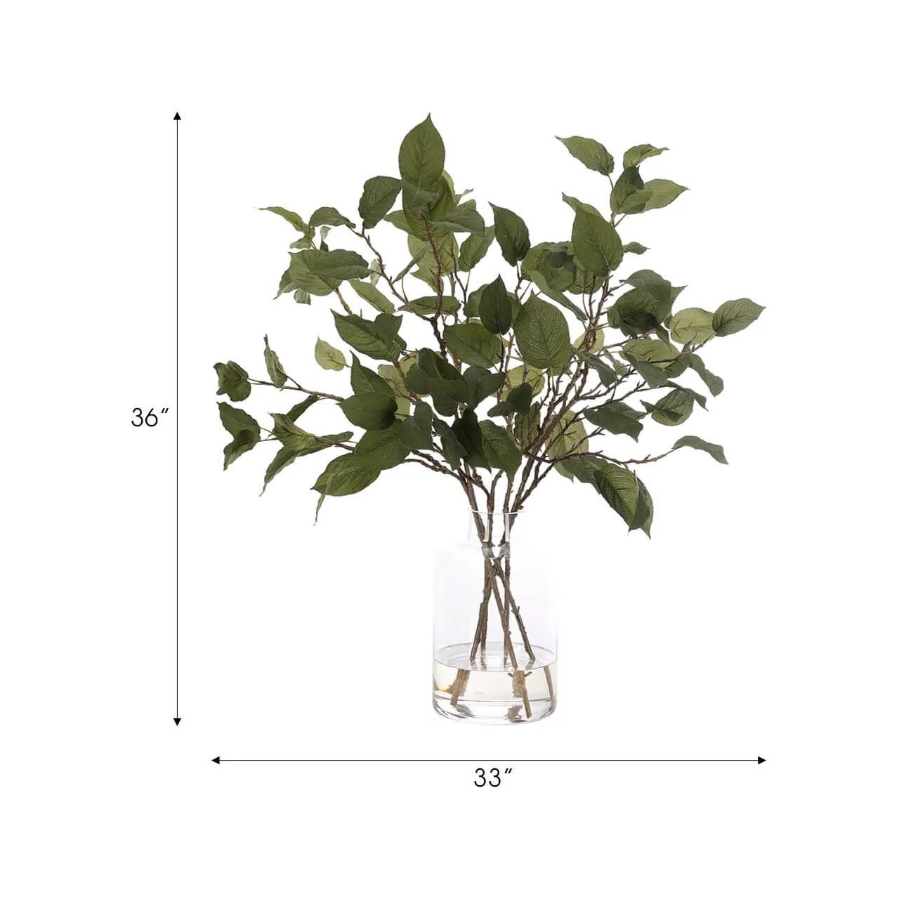 Add a burst of elegance with the green Leaf Branch, set in a glass vase. At 36", this piece captures the natural beauty of each petal, making it ideal for brightening up office desks or kitchen countertops. Enjoy its lasting beauty year-round, perfect for adding seasonal flair without any upkeep Amethyst Home provides interior design, new home construction design consulting, vintage area rugs, and lighting in the Seattle metro area.