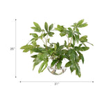 Transform your space with the green Money Tree Branch, beautifully arranged in a glass bubble. Measuring 25", it's a versatile addition to your living room, bedroom, or entryway, complementing both classic and modern styles. Admire the lifelike blooms and rich foliage, providing a timeless touch to your home's ambiance Amethyst Home provides interior design, new home construction design consulting, vintage area rugs, and lighting in the Des Moines metro area.