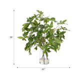 Embrace nature's charm with the green Money Tree Branch, thoughtfully displayed in a glass vase. At 38", this piece captures the natural beauty of each petal, making it ideal for brightening up office desks or kitchen countertops. Enjoy its lasting beauty year-round, perfect for adding seasonal flair without any upkeep Amethyst Home provides interior design, new home construction design consulting, vintage area rugs, and lighting in the Miami metro area.