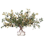 Embrace nature's charm with the green Olive Branch, thoughtfully displayed in a glass vase. With a height of 25", this arrangement offers a striking and elegant presence, blending seamlessly with seasonal or year-round decor. Enjoy its lasting beauty year-round, perfect for adding seasonal flair without any upkeep Amethyst Home provides interior design, new home construction design consulting, vintage area rugs, and lighting in the Nashville metro area.