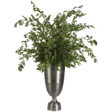Embrace nature's charm with the green Smilex Branch, thoughtfully displayed in a aluminum vase. Reaching 63", it's a graceful addition that enhances small nooks, shelves, or bathroom vanities, adding a refined touch. Admire the lifelike blooms and rich foliage, providing a timeless touch to your home's ambiance Amethyst Home provides interior design, new home construction design consulting, vintage area rugs, and lighting in the Des Moines metro area.