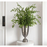 Embrace nature's charm with the green Smilex Branch, thoughtfully displayed in a aluminum vase. Reaching 63", it's a graceful addition that enhances small nooks, shelves, or bathroom vanities, adding a refined touch. Admire the lifelike blooms and rich foliage, providing a timeless touch to your home's ambiance Amethyst Home provides interior design, new home construction design consulting, vintage area rugs, and lighting in the Salt Lake City metro area.