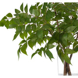 Embrace nature's charm with the green Wisteria Leaf, thoughtfully displayed in a glass vase. Measuring 35", it's a versatile addition to your living room, bedroom, or entryway, complementing both classic and modern styles. Admire the lifelike blooms and rich foliage, providing a timeless touch to your home's ambiance Amethyst Home provides interior design, new home construction design consulting, vintage area rugs, and lighting in the Houston metro area.