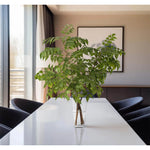 Embrace nature's charm with the green Wisteria Leaf, thoughtfully displayed in a glass vase. Measuring 35", it's a versatile addition to your living room, bedroom, or entryway, complementing both classic and modern styles. Admire the lifelike blooms and rich foliage, providing a timeless touch to your home's ambiance Amethyst Home provides interior design, new home construction design consulting, vintage area rugs, and lighting in the Laguna Beach metro area.