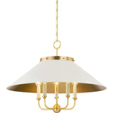 Clivedon Chandelier - Aged Brass/Off White