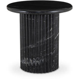 Oranda Black Marble End Table  Four Hands