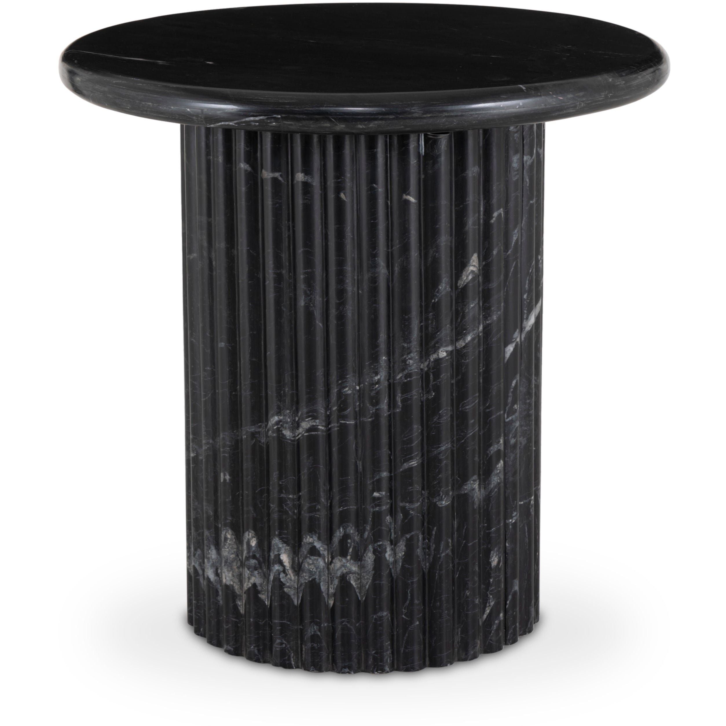 Oranda Black Marble End Table  Four Hands