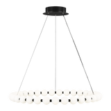 Featuring Orbet 36 Chandelier Nightshade Black by Visual Comfort at Amethyst Home. The Orbet 36 Chandelier by Sean Lavin is a modern upgrade to the classic ring design. Milk-glass orbs provide a soft diffused aesthetic for the integrated LEDs and are accented with metal spacers for a touch of contrast. This fixture is the perfect design for dining room, foyers, hospitality and mor. Amethyst Home provides interior design, new construction, custom furniture, and area rugs in the Nashville metro area