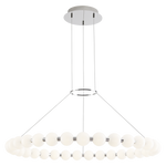 Featuring Orbet 36 Chandelier Polished Nickel by Visual Comfort at Amethyst Home. The Orbet 36 Chandelier by Sean Lavin is a modern upgrade to the classic ring design. Milk-glass orbs provide a soft diffused aesthetic for the integrated LEDs and are accented with metal spacers for a touch of contrast. This fixture is the perfect design for dining room, foyers, hospitality and m. Amethyst Home provides interior design, new construction, custom furniture, and area rugs in the Laguna Beach metro area