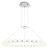 Featuring Orbet 36 Chandelier Polished Nickel by Visual Comfort at Amethyst Home. The Orbet 36 Chandelier by Sean Lavin is a modern upgrade to the classic ring design. Milk-glass orbs provide a soft diffused aesthetic for the integrated LEDs and are accented with metal spacers for a touch of contrast. This fixture is the perfect design for dining room, foyers, hospitality and m. Amethyst Home provides interior design, new construction, custom furniture, and area rugs in the Laguna Beach metro area