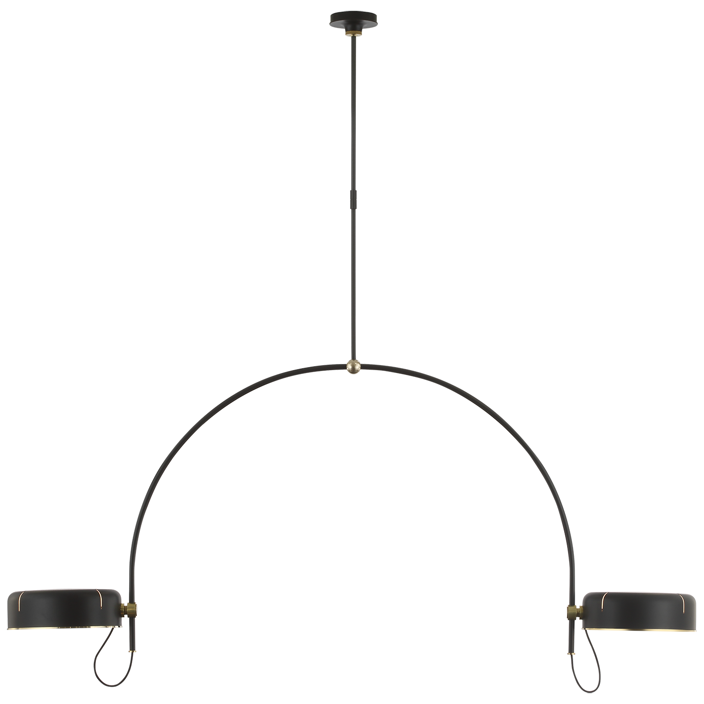 Featuring Oso 72" Linear Arched Pendant Modern Iron and Hand-Rubbed Antique Brass by Visual Comfort at Amethyst Home. Elevate your space with the Oso 72" Linear Arched Pendant. Crafted with modern iron and hand-rubbed antique brass, its elegant design adds a touch of luxury to any room. Experience the sophistication and exclusivity of this pendant's linear arched shape. Perfect for . Amethyst Home provides interior design, new construction, custom furniture, and area rugs in the Houston metro area