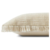 Elevate your space with the Veluxe Sand/Natural Pillow. Its textural, soft fringe in warm ivory adds just the right amount of sophistication for any bed, couch, or chair. Transform your décor and make a statement with this perfect accent pillow. Amethyst Home provides interior design, new home construction design consulting, vintage area rugs, and lighting in the Buffalo metro area.