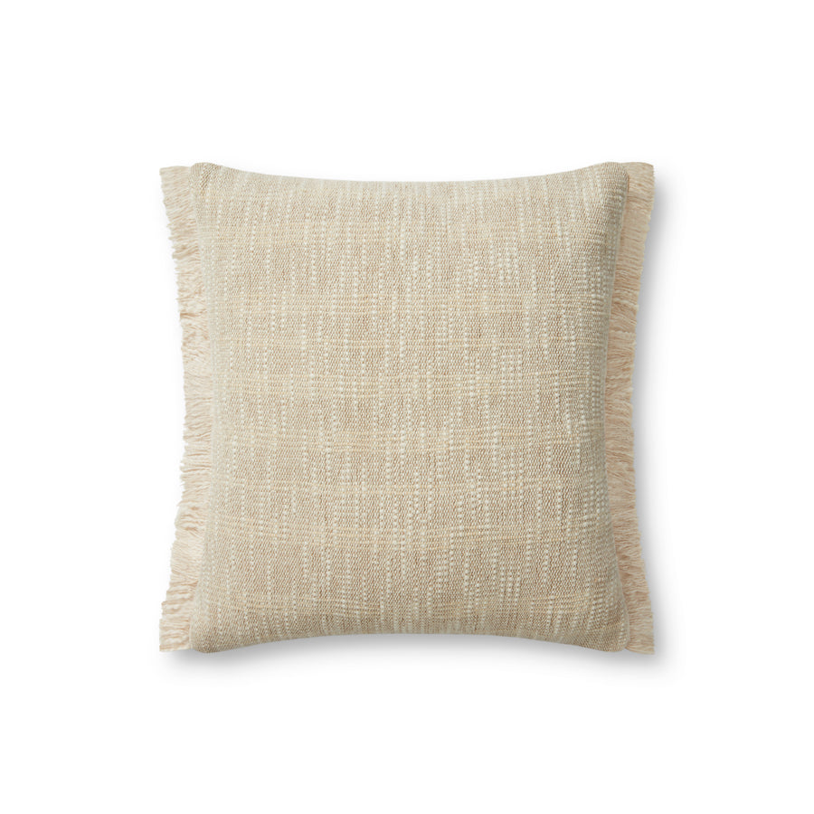 Elevate your space with the Veluxe Sand/Natural Pillow. Its textural, soft fringe in warm ivory adds just the right amount of sophistication for any bed, couch, or chair. Transform your décor and make a statement with this perfect accent pillow. Amethyst Home provides interior design, new home construction design consulting, vintage area rugs, and lighting in the Hinsdale metro area.