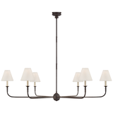 Featuring Piaf Grande Chandelier Aged Iron and Ebonized Oak by Visual Comfort at Amethyst Home. With the Piaf, Thomas O'Brien explores clean shapes with an airy feel. Natural steel bars intersect with wooden and metal hubs accented by simple candles and white conical shades. The juxtaposition of classic, casual forms with modern details will lend itself effortlessly to a diverse . Amethyst Home provides interior design, new construction, custom furniture, and area rugs in the Des Moines metro area