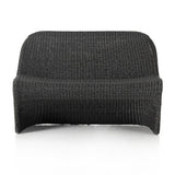 Featuring Portia Vintage Coal Outdoor Dining Bench by Four Hands at Amethyst Home. Based off a vintage shape, all-weather wicker seating brings dramatic curves to this statement-making dining bench.Overall Dimensions: 50.00"w x 27.00"d x 34.00"hWeight : 69.22 lbsMaterials : 100% Polyethylene, Iron. Amethyst Home provides interior design, new construction, custom furniture, and area rugs in the Omaha metro area