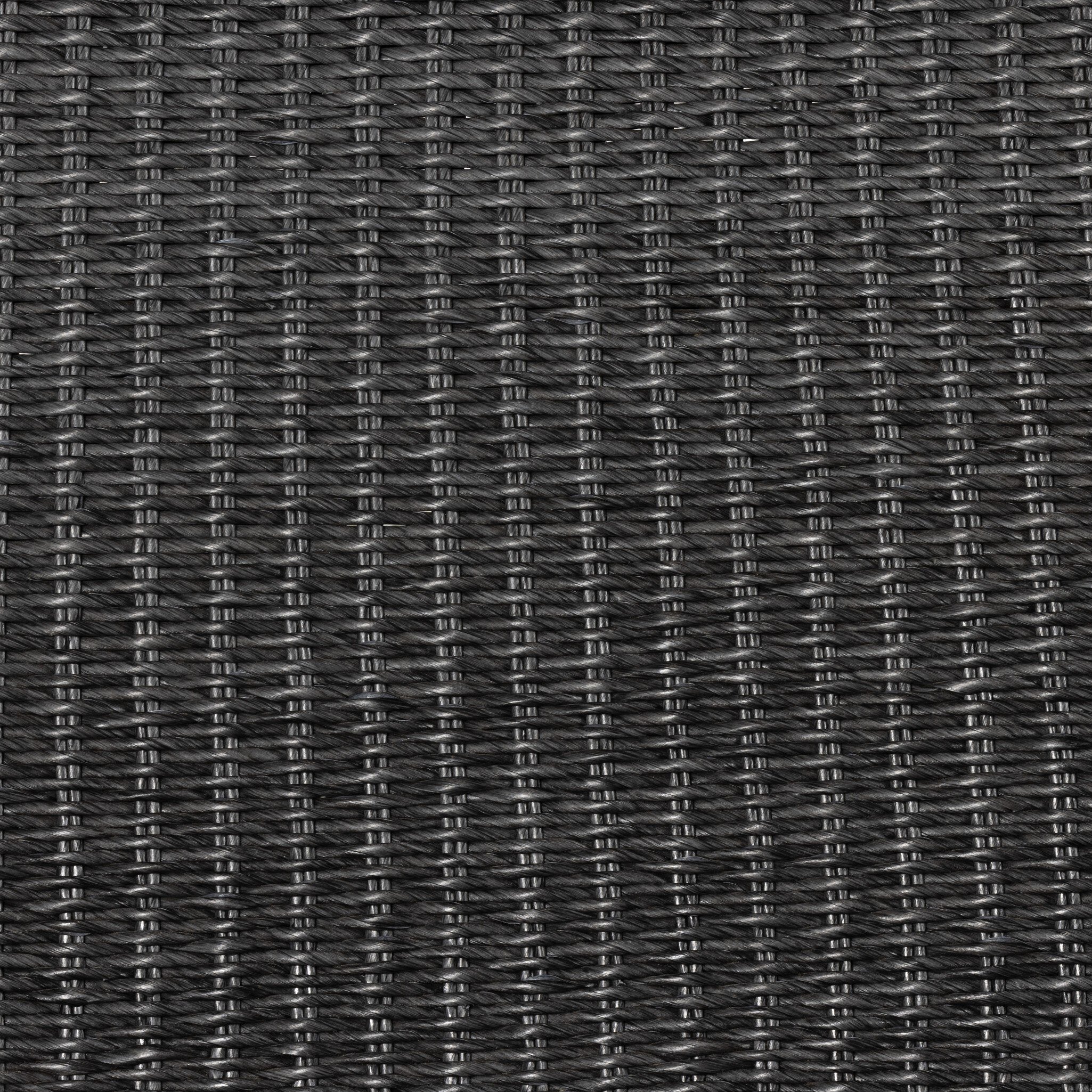 Featuring Portia Vintage Coal Outdoor Dining Bench by Four Hands at Amethyst Home. Based off a vintage shape, all-weather wicker seating brings dramatic curves to this statement-making dining bench.Overall Dimensions: 50.00"w x 27.00"d x 34.00"hWeight : 69.22 lbsMaterials : 100% Polyethylene, Iron. Amethyst Home provides interior design, new construction, custom furniture, and area rugs in the Seattle metro area