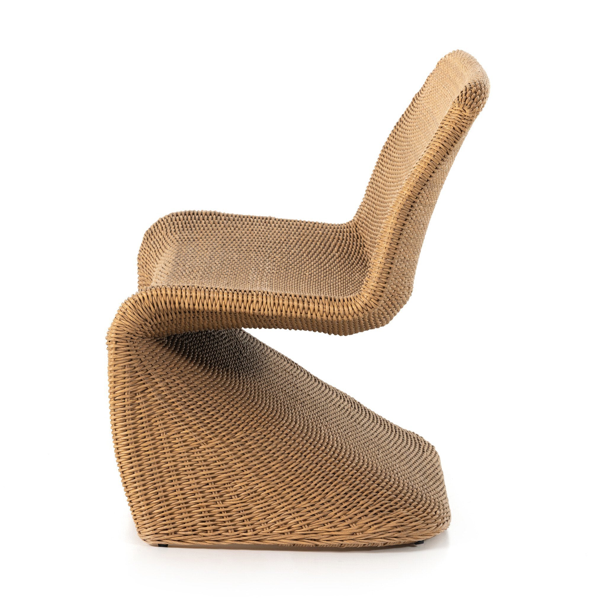 Featuring Portia Vintage Natural Outdoor Dining Bench by Four Hands at Amethyst Home. Based off a vintage shape, all-weather wicker seating brings dramatic curves to this statement-making dining bench.Overall Dimensions: 50.00"w x 27.00"d x 34.00"hWeight : 69.22 lbsMaterials : 100% Polyethylene, Iron. Amethyst Home provides interior design, new construction, custom furniture, and area rugs in the Washington metro area