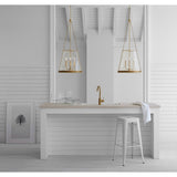 Featuring Reese 18" Pendant Soft Brass by Visual Comfort at Amethyst Home. The Reese by Marie Flanigan strikes an impressive silhouette with clean lines and vintage sophistication. Available as a globe pendant in restoration glass or a conical pendant in glass or linen, the design is supported by elegant metalwork in a variety of finishes. Singular or multiple pendants will cast warm. Amethyst Home provides interior design, new construction, custom furniture, and area rugs in the Boston metro area