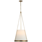 Featuring Reese 18" Pendant Soft Brass by Visual Comfort at Amethyst Home. The Reese by Marie Flanigan strikes an impressive silhouette with clean lines and vintage sophistication. Available as a globe pendant in restoration glass or a conical pendant in glass or linen, the design is supported by elegant metalwork in a variety of finishes. Singular or multiple pendants will cast warm . Amethyst Home provides interior design, new construction, custom furniture, and area rugs in the Omaha metro area