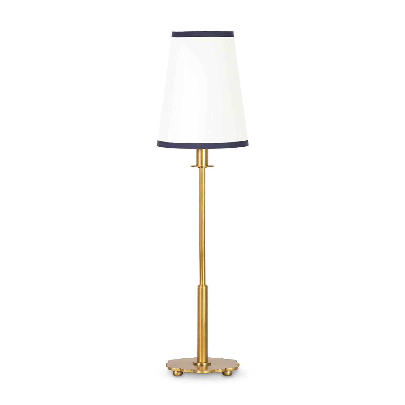 The Daisy Buffet Lamp is an updated classic with fine details such as its namesake daisy-shaped natural brass base and custom natural linen shade with navy trim. A part of our Southern Living Lighting Collection, the Daisy is an elegant addition to a dining room, living room or bedroom. Amethyst Home provides interior design, new home construction design consulting, vintage area rugs, and lighting in the Monterey metro area.