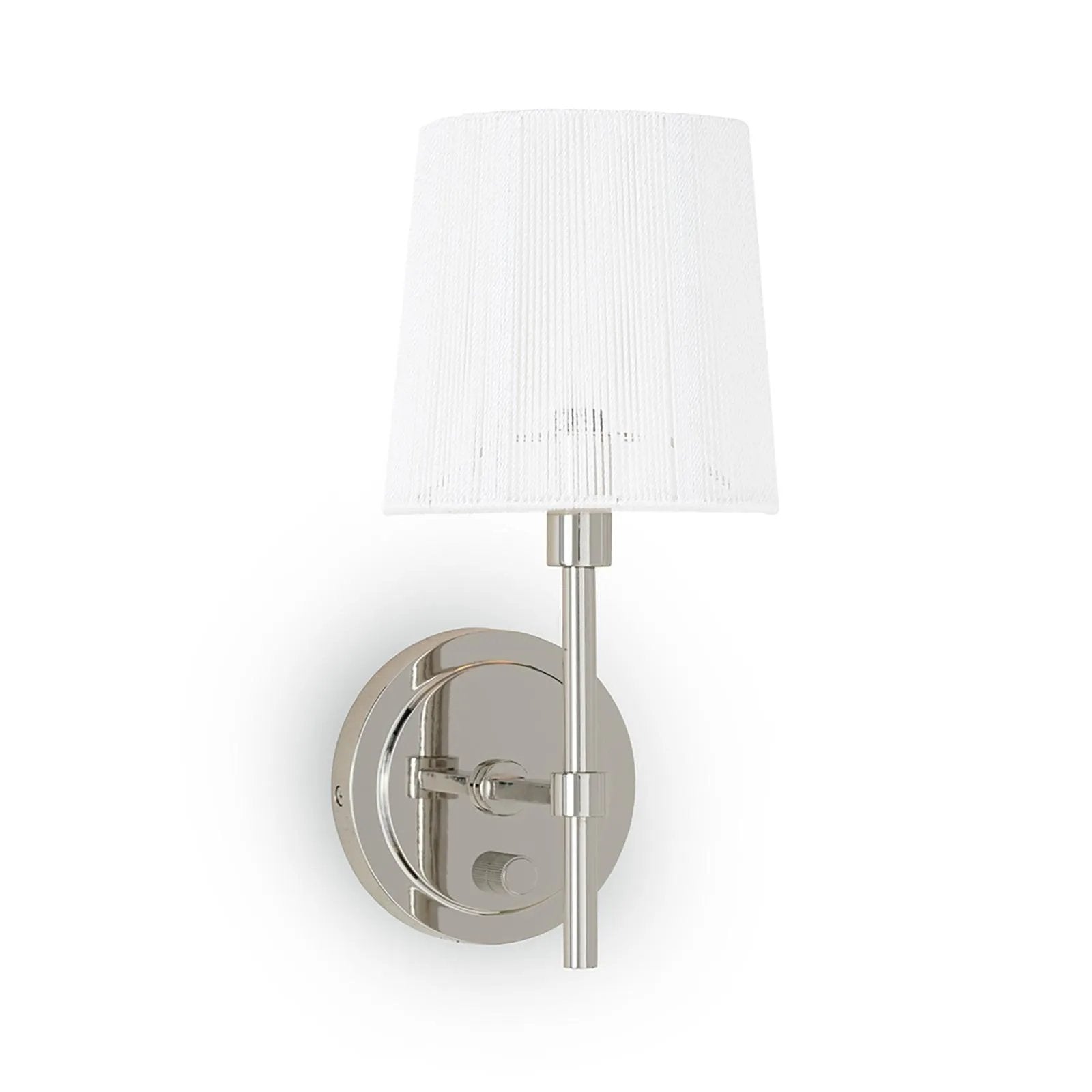 The Franklin Sconce is a harmonious blend of classic and femininity with the added utility of a dimmer knob on its backplate. Adding a touch of tactile intrigue through its unique string lamp shade, the Franklin Sconce is the perfect addition to a powder room or as a pair on either side of a bed. Amethyst Home provides interior design, new home construction design consulting, vintage area rugs, and lighting in the Calabasas metro area.