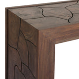 Ridge Outdoor Console Table - Stained Saddle Brown-Teak Root | shipping 09/15/2026