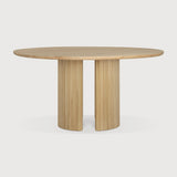 Featuring Roller Oak Round Max Dining Table by Ethnicraft at Amethyst Home. The Roller Max collection is remarkable in its design, distinguished with its stacked wood-stick effect. The dining table perfectly melds form with function. Featuring the option of reversable legs that can change the aesthetic to reflect personal style.Weight : 163 lbs Dimensions: 59.5" W x 59.5" L x 30". Amethyst Home provides interior design, new construction, custom furniture, and area rugs in the Alpharetta metro area
