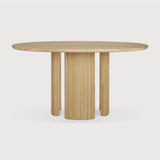 Featuring Roller Oak Round Max Dining Table by Ethnicraft at Amethyst Home. The Roller Max collection is remarkable in its design, distinguished with its stacked wood-stick effect. The dining table perfectly melds form with function. Featuring the option of reversable legs that can change the aesthetic to reflect personal style.Weight : 163 lbs Dimensions: 59.5" W x 59.5" L x 30. Amethyst Home provides interior design, new construction, custom furniture, and area rugs in the Los Angeles metro area