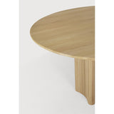 Featuring Roller Oak Round Max Dining Table by Ethnicraft at Amethyst Home. The Roller Max collection is remarkable in its design, distinguished with its stacked wood-stick effect. The dining table perfectly melds form with function. Featuring the option of reversable legs that can change the aesthetic to reflect personal style.Weight : 163 lbs Dimensions: 59.5" W x 59.5" L x . Amethyst Home provides interior design, new construction, custom furniture, and area rugs in the Winter Garden metro area